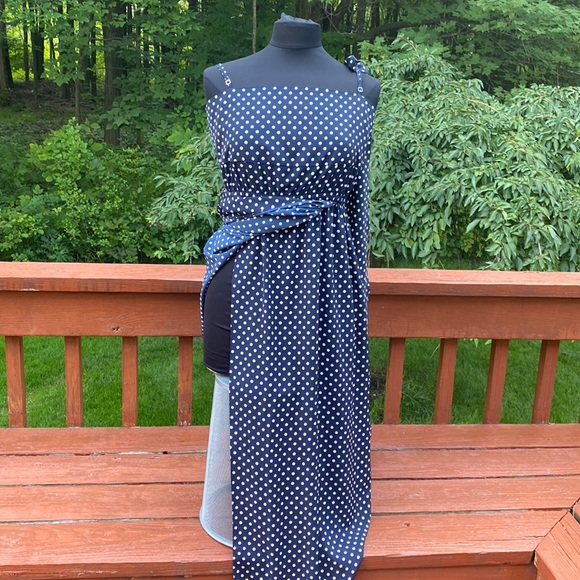 Robert Rodriguez blue and white polka dot Maxi,Excellent Condition, missing belt - Picture 2 of 14